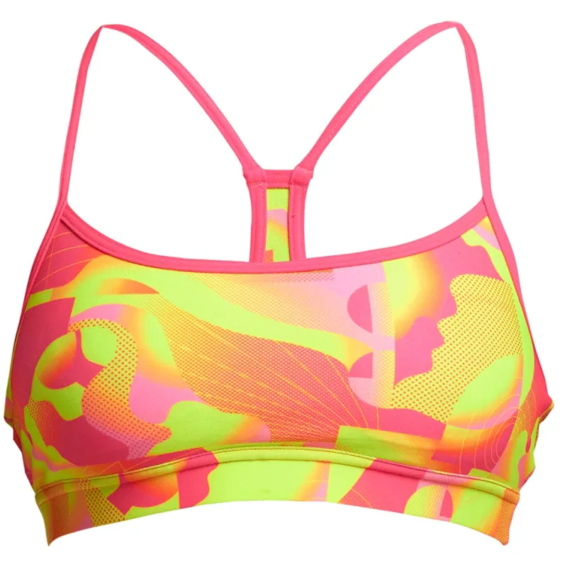 Funkita Ladies Swim Crop Top Pinged Pink
